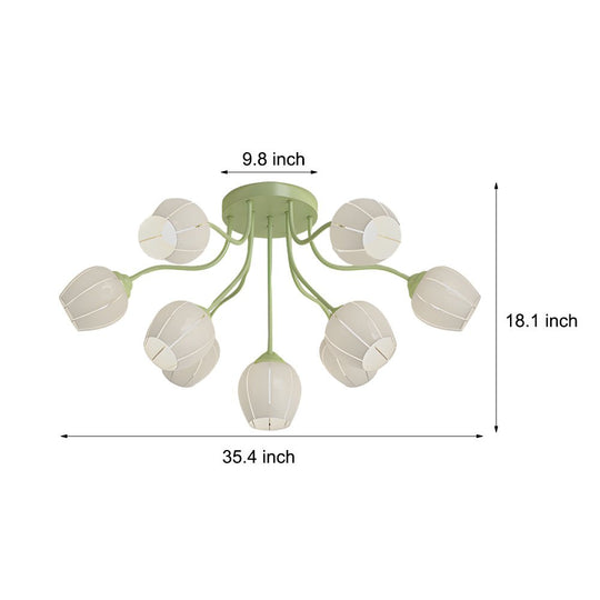 Orchid Flower Chandelier with 3-Step Dimming, 10 Lights