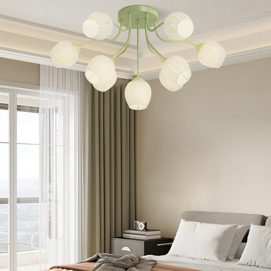 Orchid Flower Chandelier with 3-Step Dimming, 10 Lights
