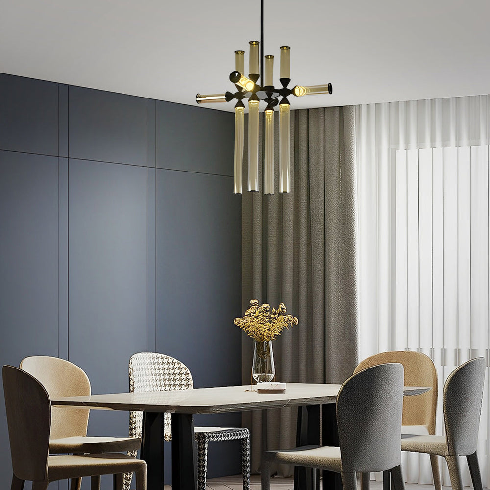 Creative Spliced Glass Tube LED Minimalist Nordic Chandelier