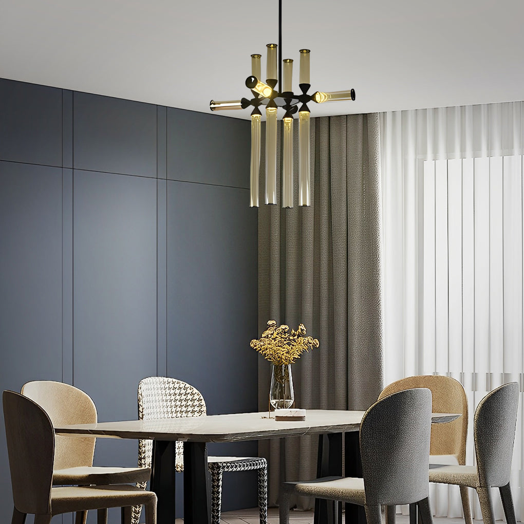 Creative Spliced Glass Tube LED Minimalist Nordic Chandelier