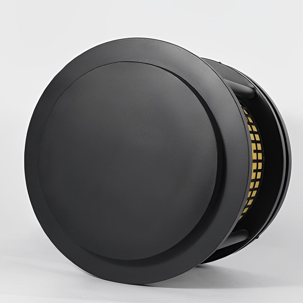 Round Retro Pattern Black Solar LED Fence Post Light