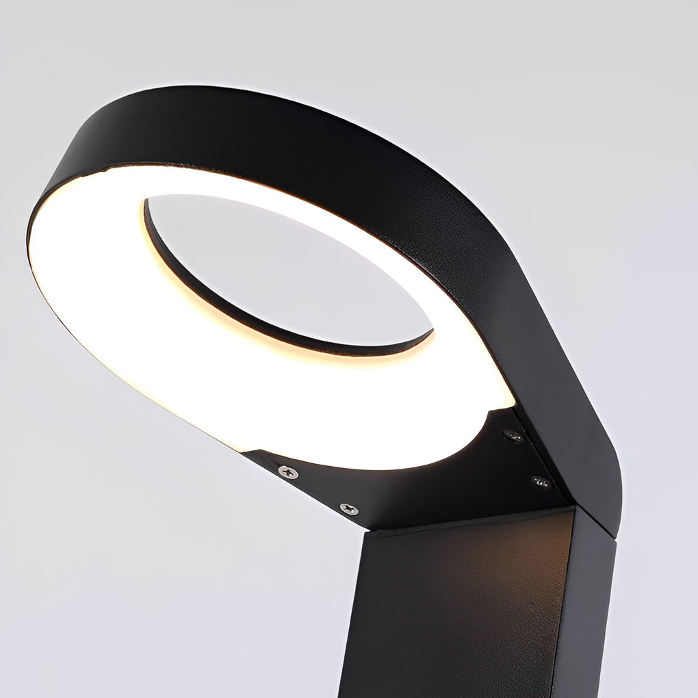Minimalist Black Aluminum LED Lawn Lamp