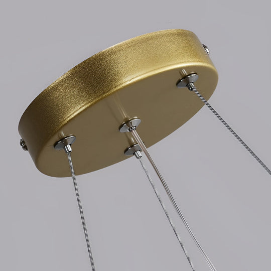 Circular Pleated 3-Step Dimming LED Nordic Ceiling Light Chandelier