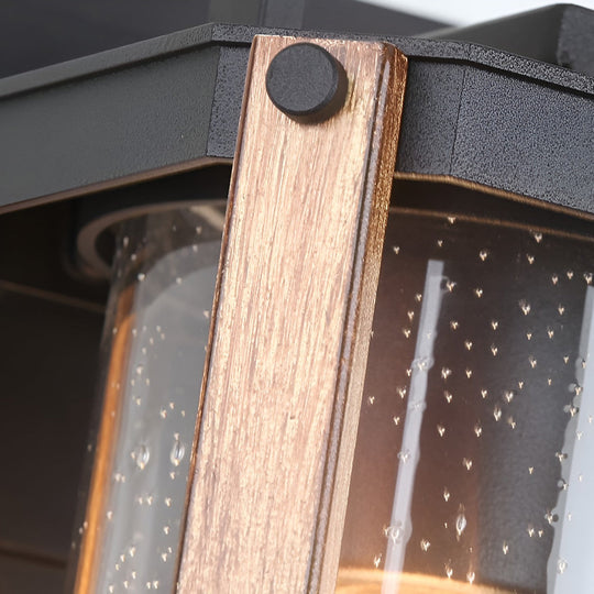 Lantern Shaped Black Industrial Outdoor Wall Sconce