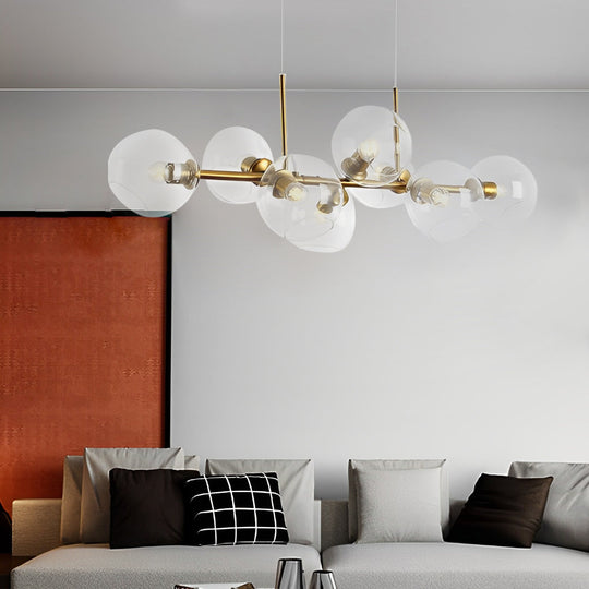 8 Lights Glass Shade LED Postmodern Chandelier Dining Room Light Fixture