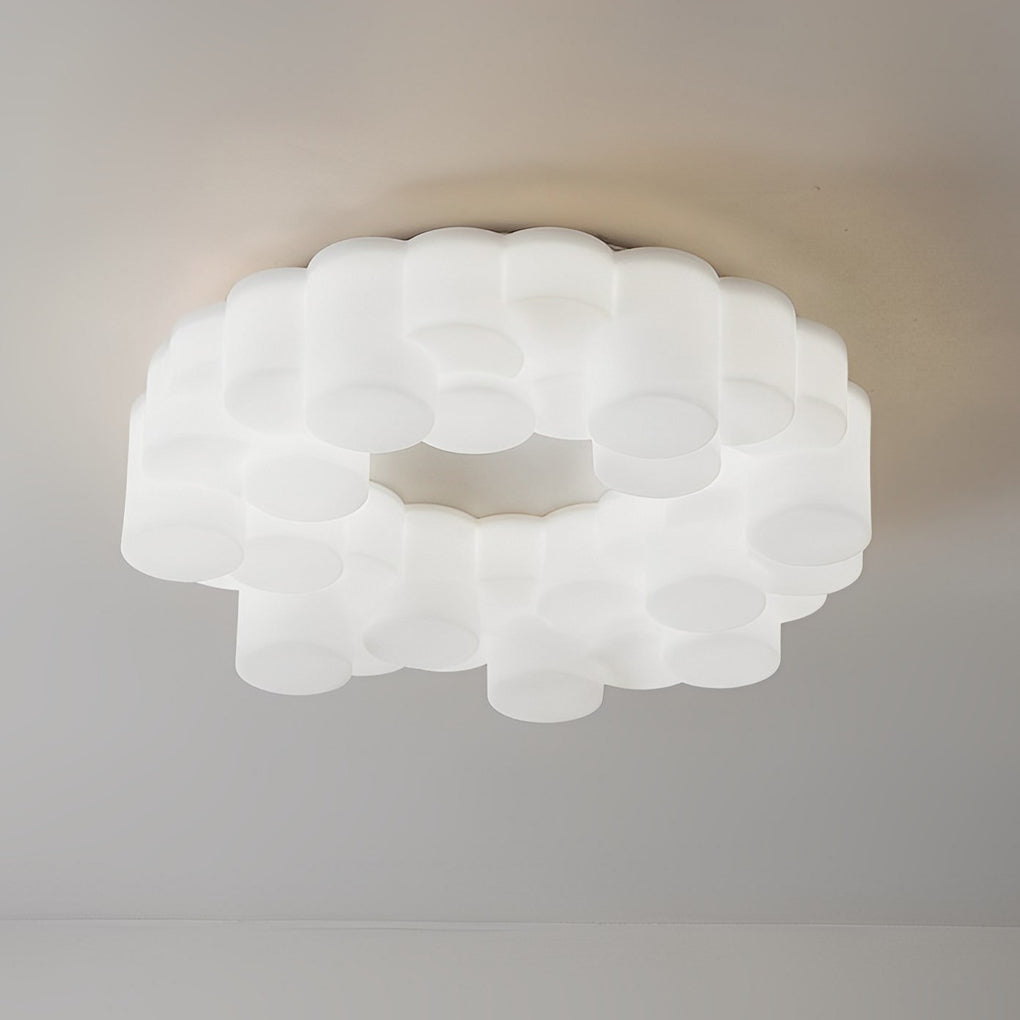 Ring Honeycombs Three-Step Dimming LED White Ins Nordic Chandelier Light