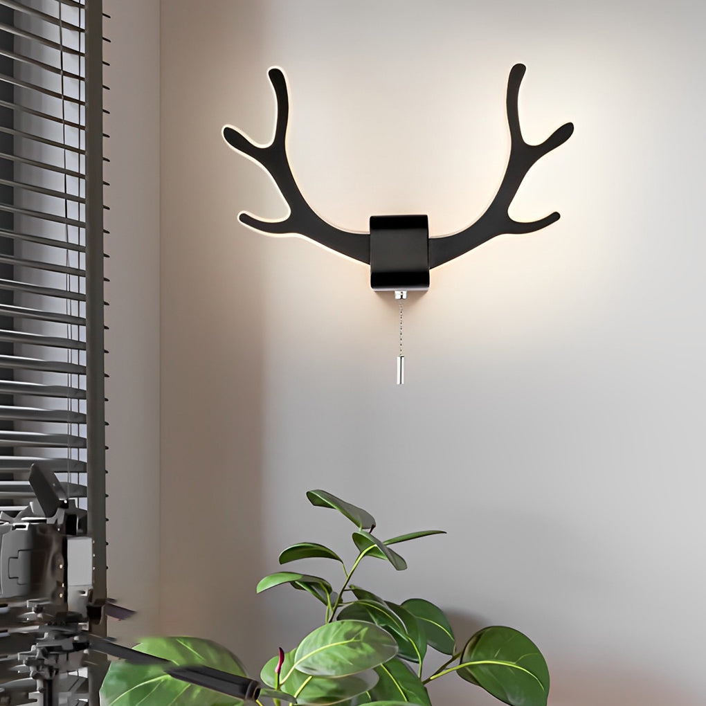 Antler Design Nordic LED Wall Lamp with Pull Switch