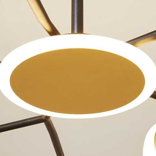 6 Lights Circles LED Modern Ceiling Light Chandelier Hanging Lamp
