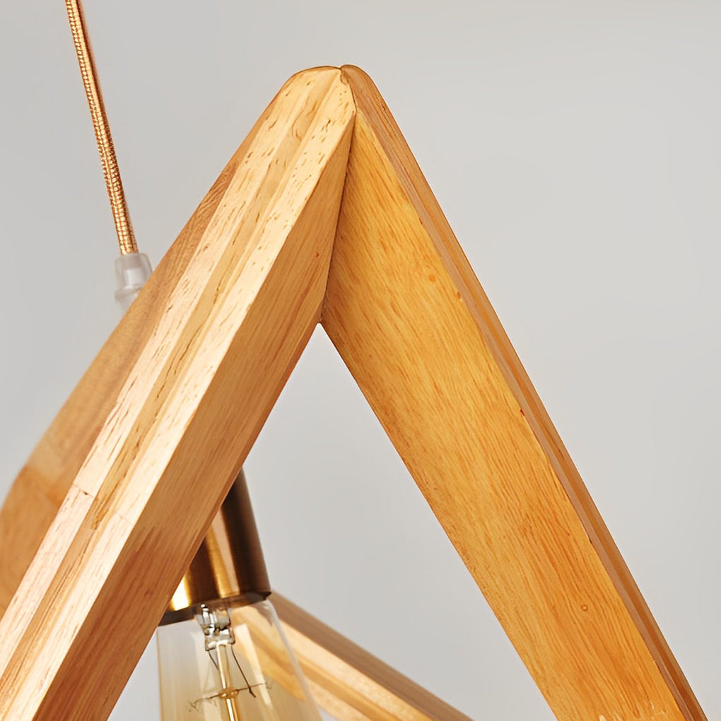 Creative Wood Frame Geometric Art Minimalist Nordic Pendant Light