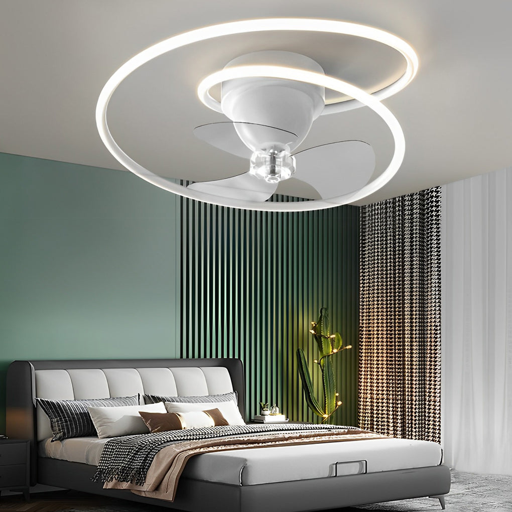 Smart 360° Rotating Ceiling Fan with Stepless Dimming LED and App Control
