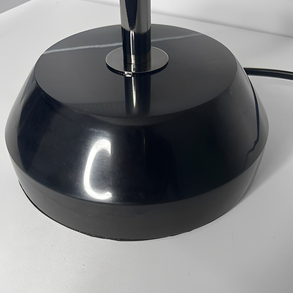 Ribbed Glass Bowl and Metal Italian Accent Table Lamp