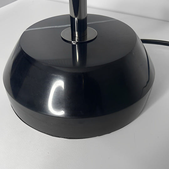 Ribbed Glass Bowl and Metal Italian Accent Table Lamp