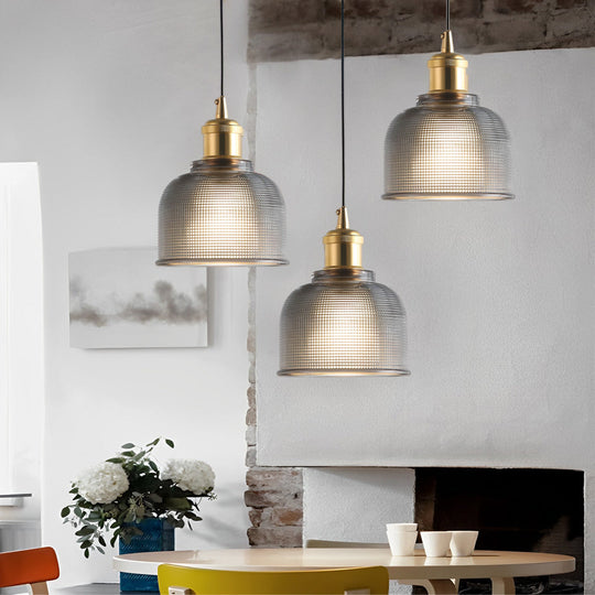 Glass Bowl Shape Electroplated Metal Nordic Creative Pendant Light