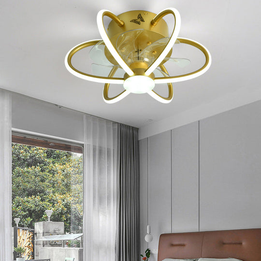 Flower Shaped Bladeless Ceiling Fan with Dimmable LED and Remote Control