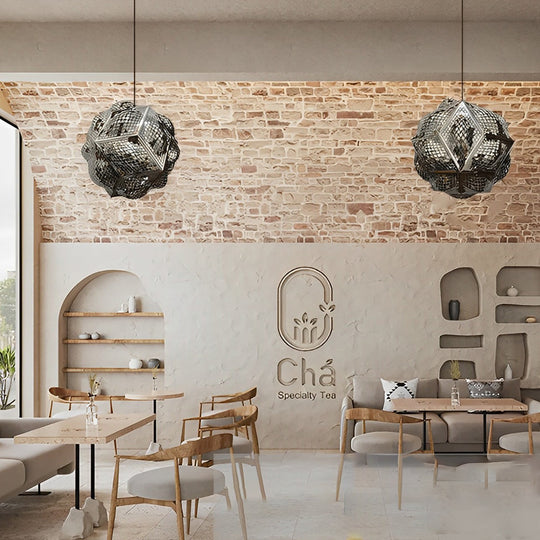 Irregular Ball 3D Stainless Steel Postmodern Chandelier Pendant Light