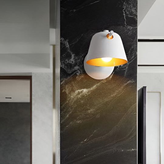 Hat-Style Matte Metal Nordic Wall Sconce