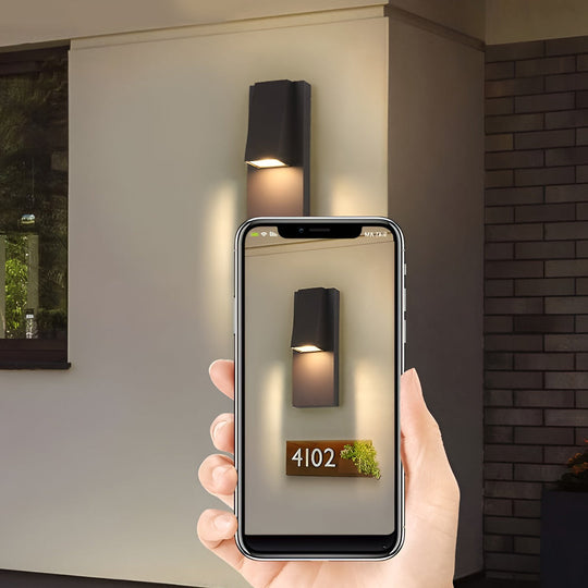 Rectangle Black Modern Outdoor LED Wall Lamp