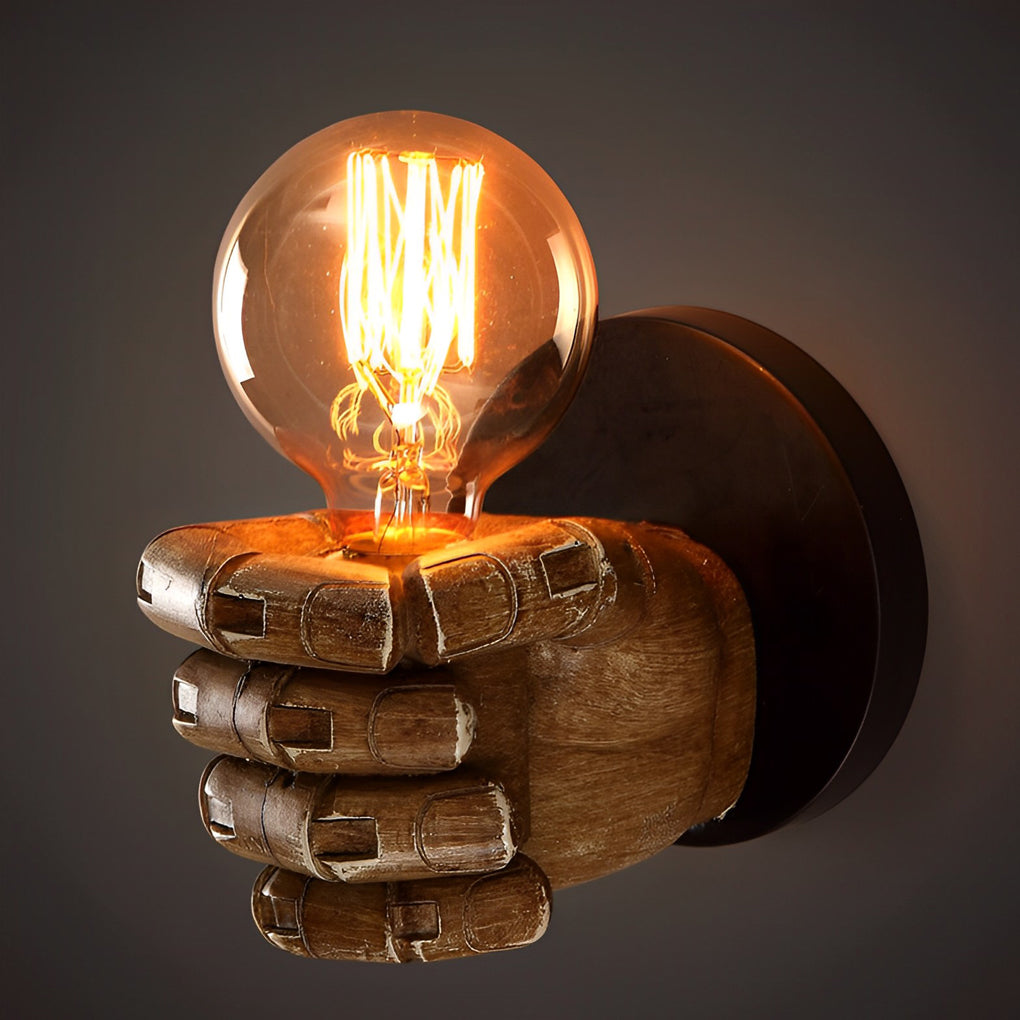 Resin Fist Retro Industrial Wall Lamp