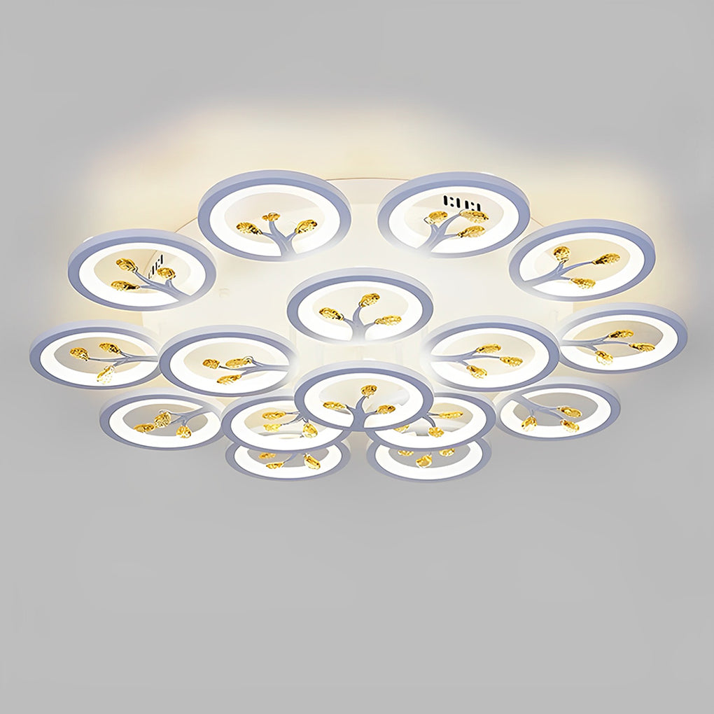 16 Lights Flower Dimmable LED White Nordic Ceiling Light – Flush Mount