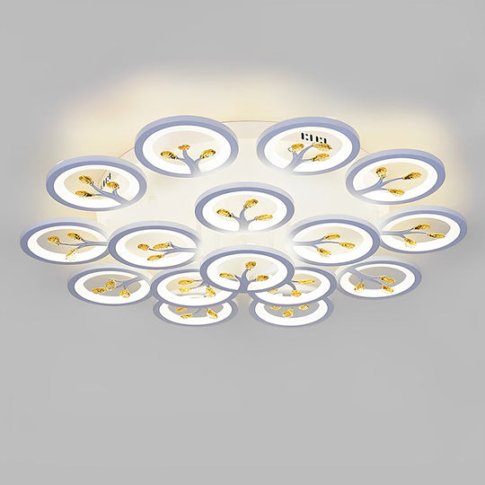 16 Lights Flower Dimmable LED White Nordic Ceiling Light – Flush Mount