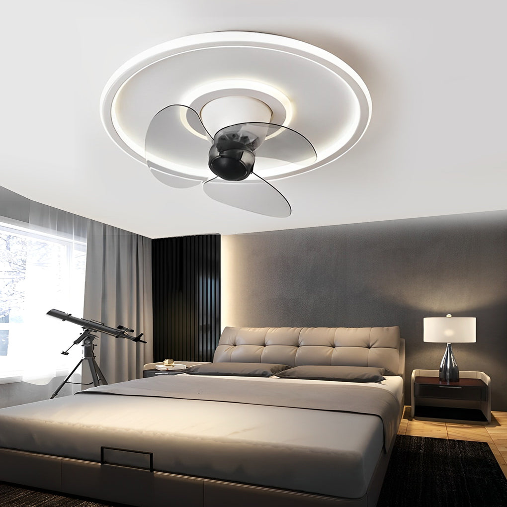 Smart 360° Rotating Dimmable LED Ceiling Fan with Invisible Blades