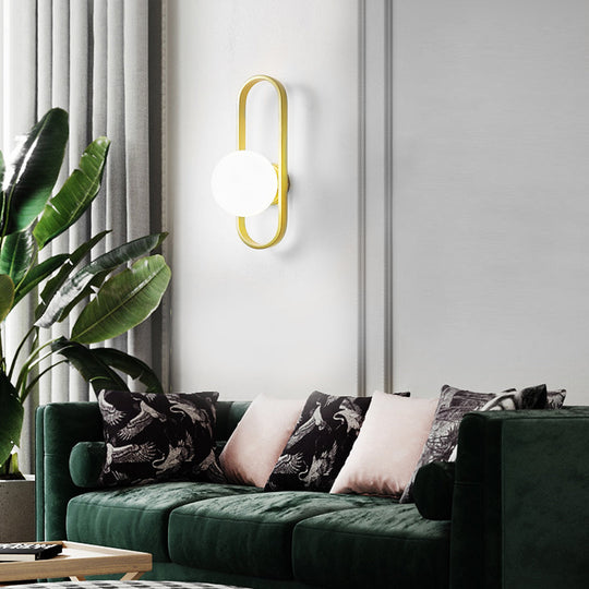 Creative Glass Shade Elliptical Iron Modern Wall Lamp