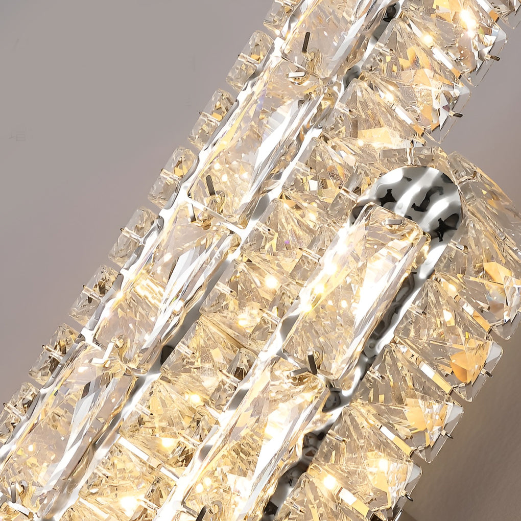 Double Strip Three Step Dimming LED Crystal Wall Lamp