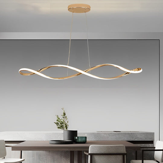 Creative Waves Stepless Dimming LED Electroplated Modern Pendant Light