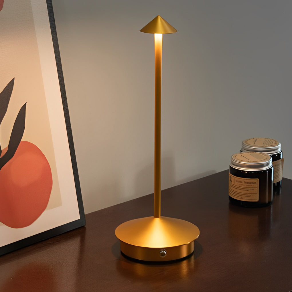 11.4" Cordless Pina Mushroom Table Lamp – Stepless Dimmable, USB Rechargeable, Warm White LED