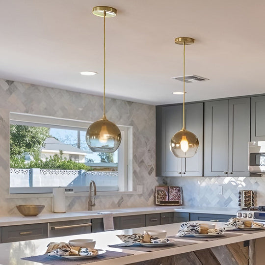 Globe – Modern Glass LED Pendant Light for Kitchen and Dining Room