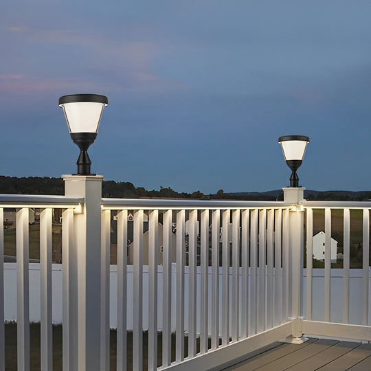 Black Modern Solar LED Fence Post Cap Light