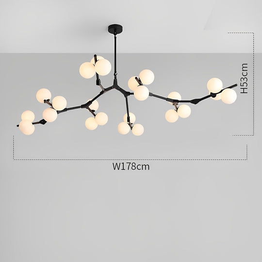 Nordic Style Modern Minimalist Cluster Metal Glass Chandelier – Black & Gold