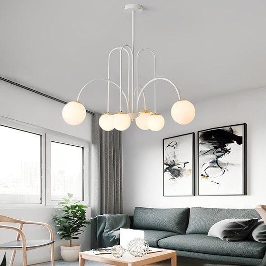 6/8 Lights Iron Glass Creative Nordic Chandelier Ceiling Light