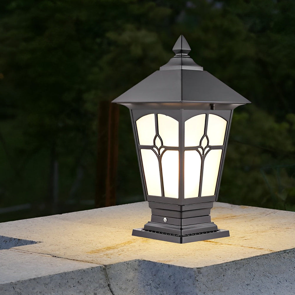 Waterproof Aluminum LED Brown Retro Solar Post Cap Lights Pillar Lamp
