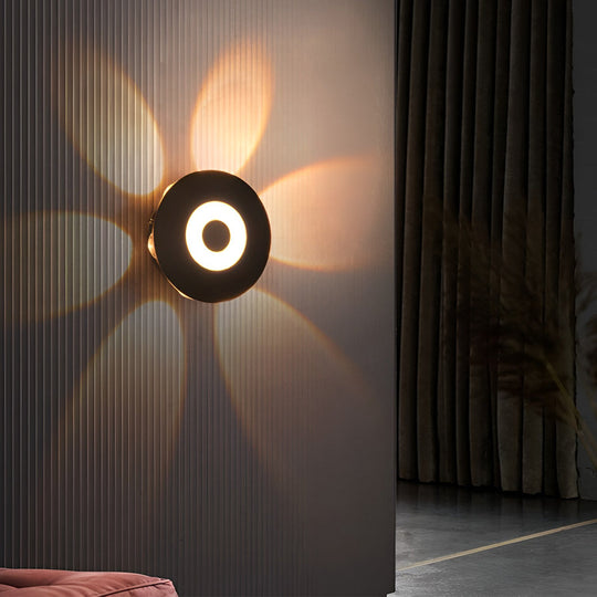 Round Waterproof LED Black Wall Washer Sconce Light