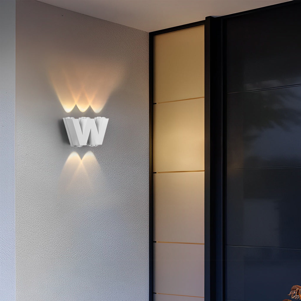 Creative Letter N V W LED Outdoor Wall Sconce Waterproof Modern Light
