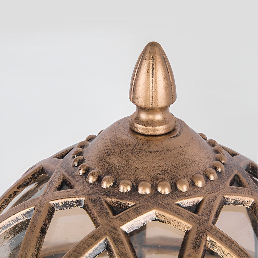 Round Glass E27 Waterproof European Style Outdoor Post Cap Lights