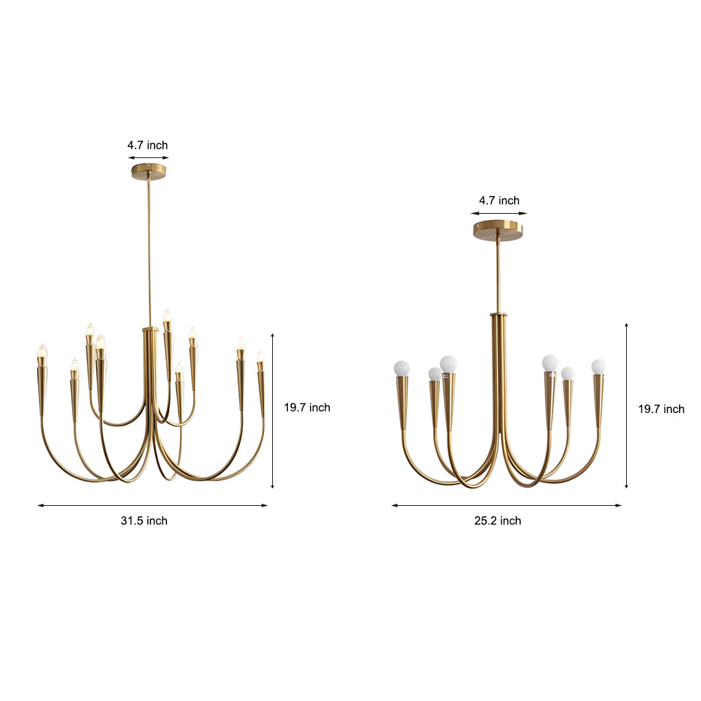 6/9-Light Retro Candlelight Three Step Dimming LED French Style Chandelier