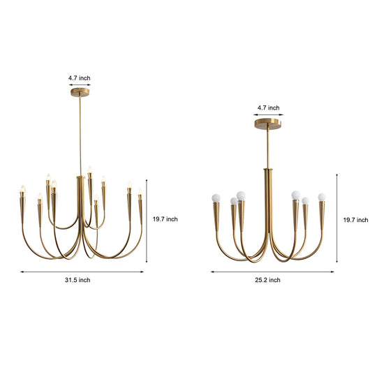 6/9-Light Retro Candlelight Three Step Dimming LED French Style Chandelier