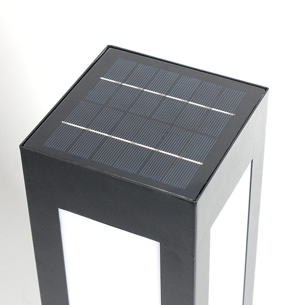 Modern Black Solar Bollard Light LED Waterproof Automatic Outdoor Lamp