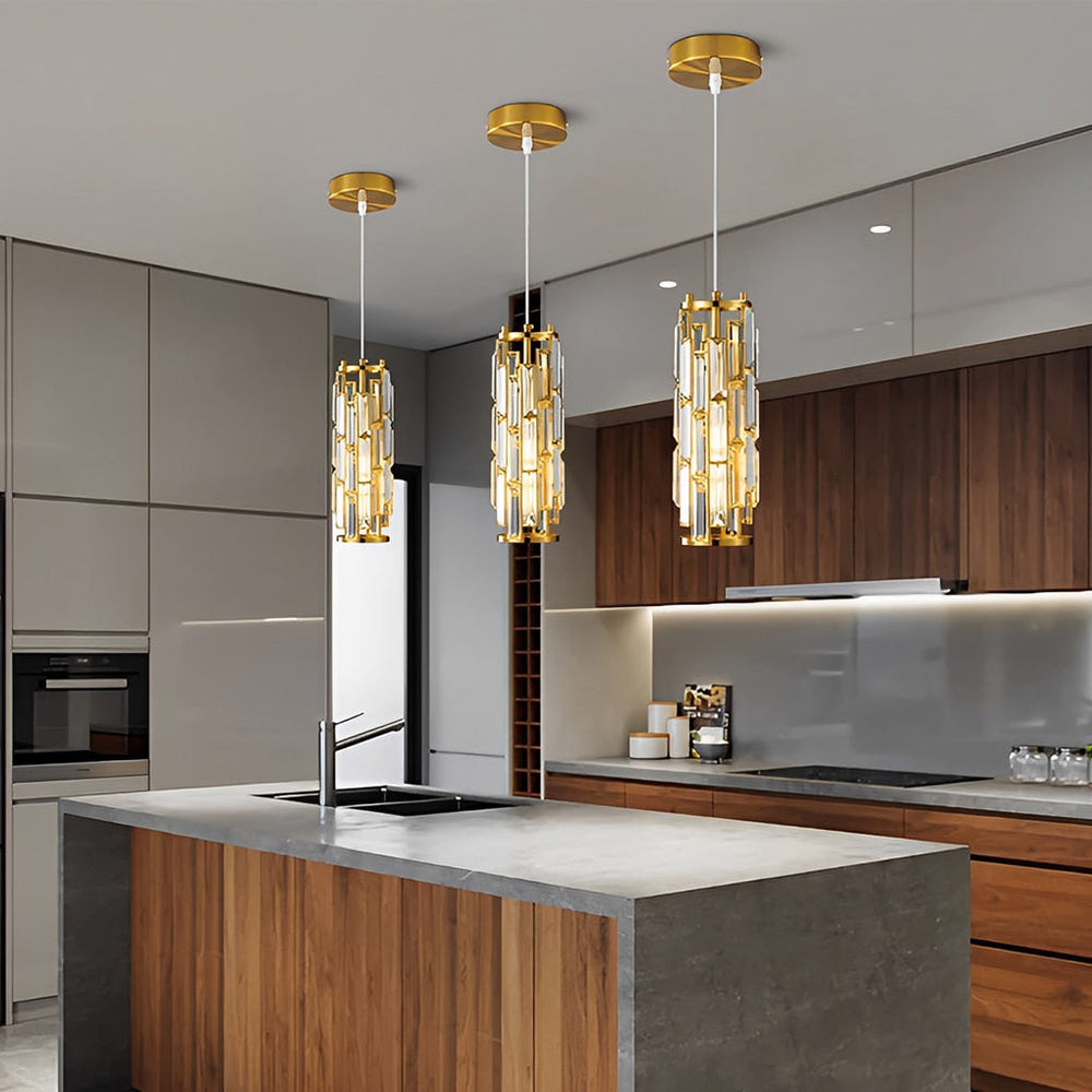 Creative Iron Crystal Glass Industrial Style Pendant Light