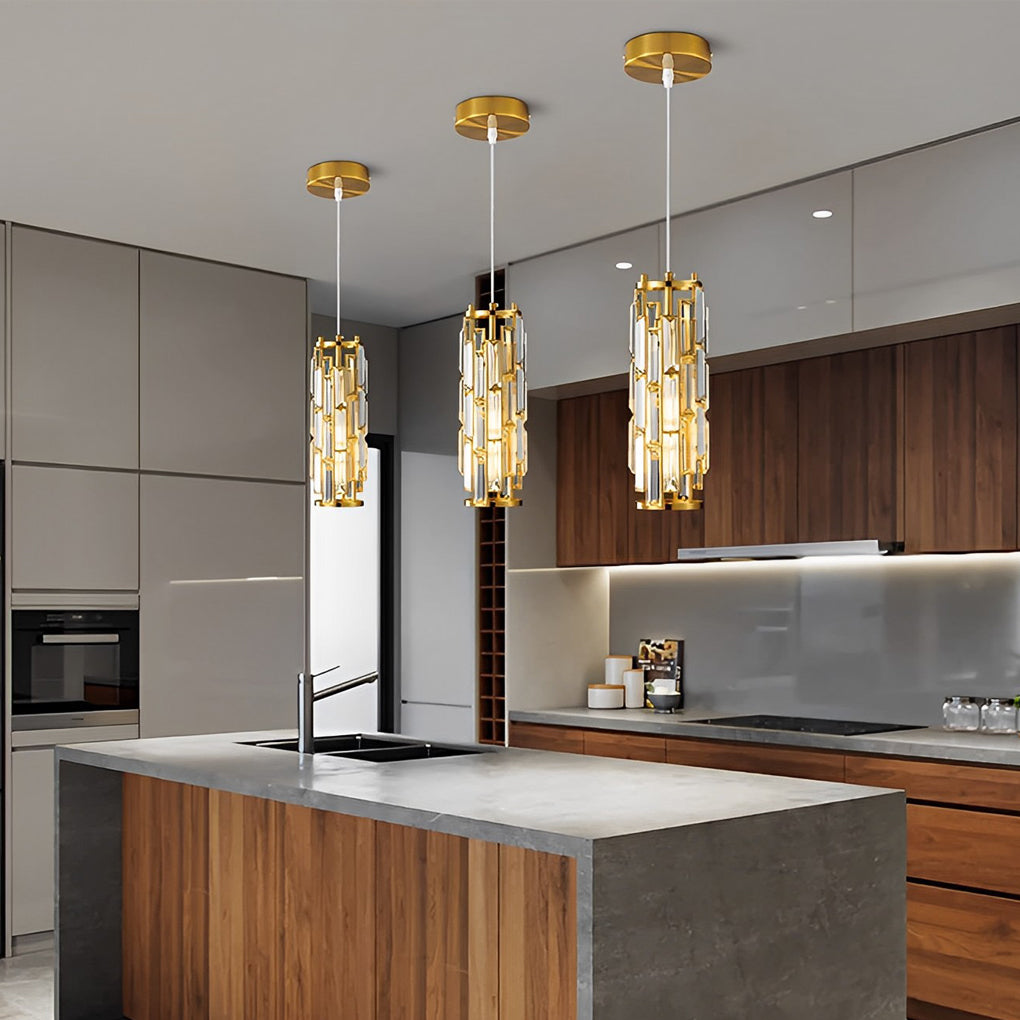 Creative Iron Crystal Glass Industrial Style Pendant Light