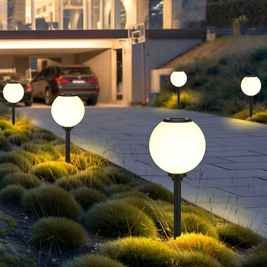 Adjustable Brightness LED Solar Pathway Lights – Round Ball Design