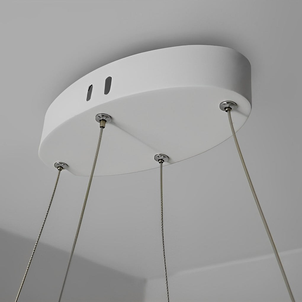 Creative Wavy Lines Stepless Dimming LED White Minimalist Chandelier