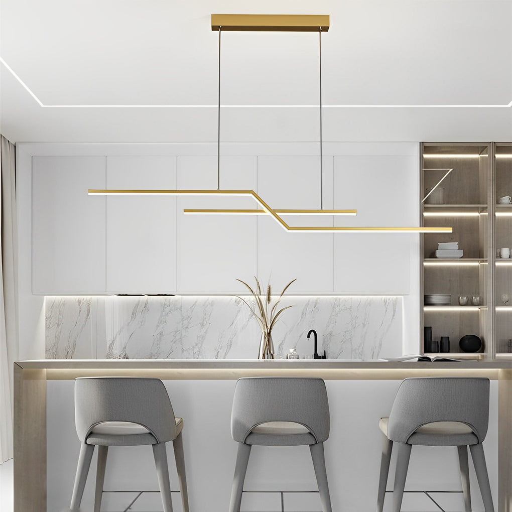 Minimalist Creative Linear LED Three-Step Dimming Modern Chandelier