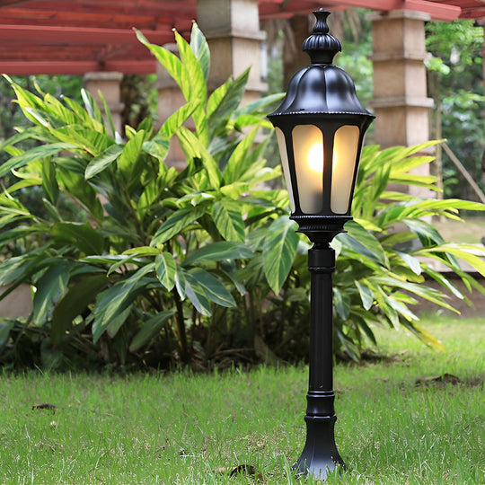 Elegant European Style Black LED Outdoor Pathway Lamp Post
