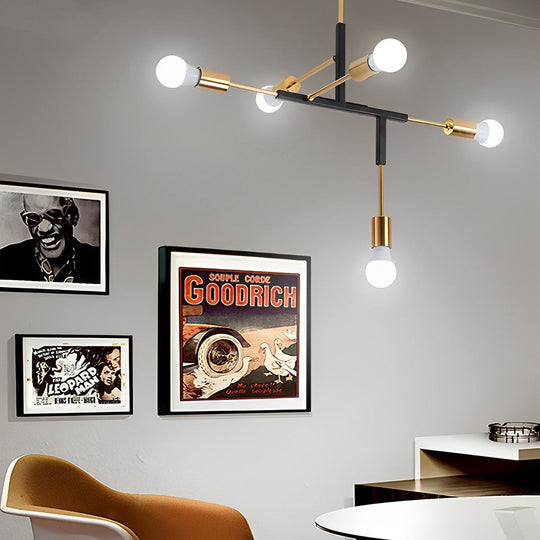 5 Lights LED Creative Branch Electroplated Iron Modern Chandelier Ceiling Light