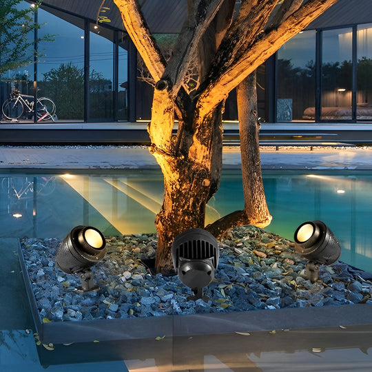 Round Adjustable LED Outdoor Spotlights – Waterproof