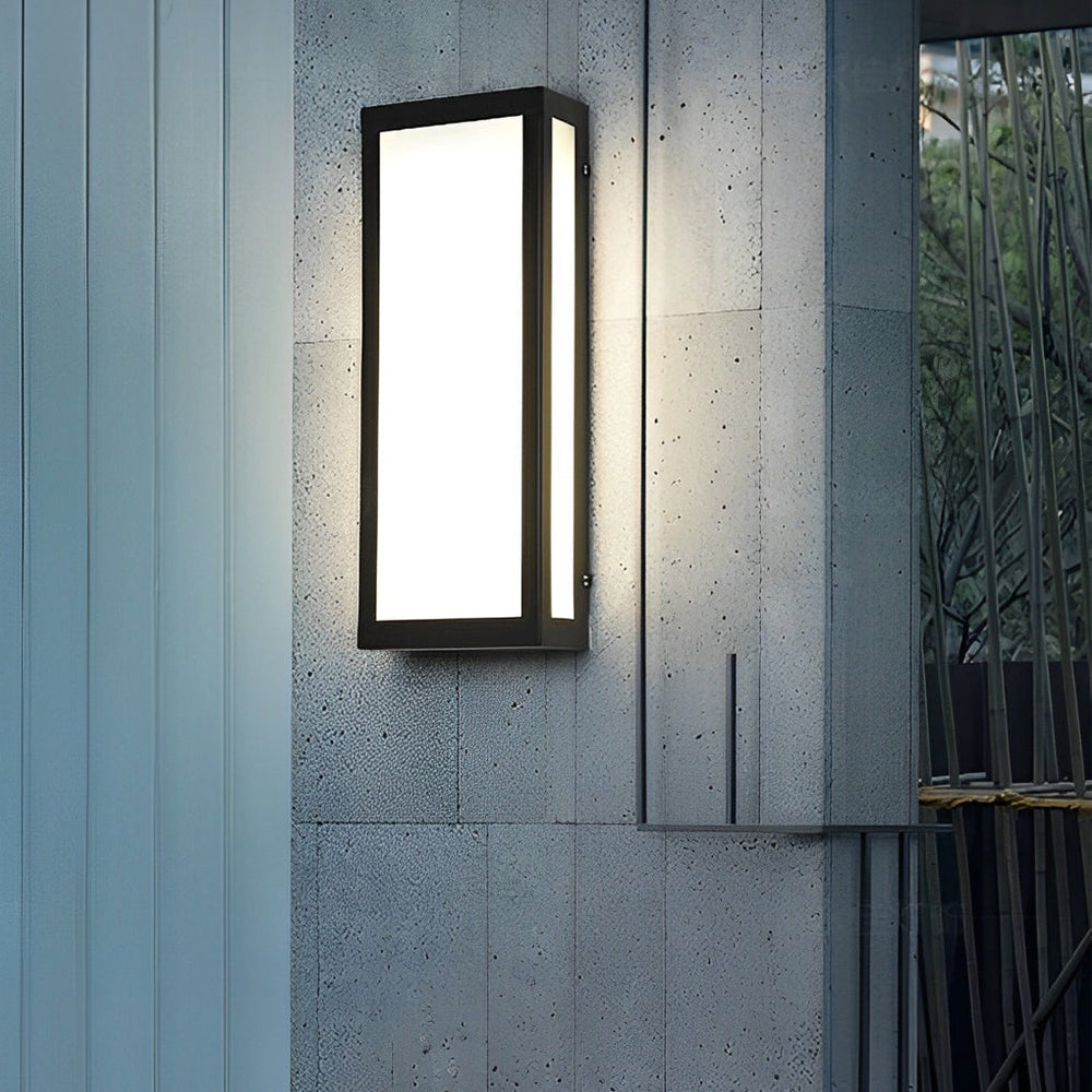 Rectangular LED Waterproof Black Modern Outdoor Exterior Wall Lamp