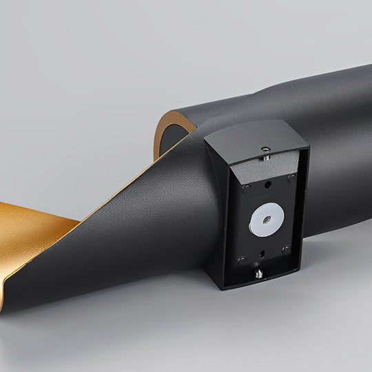 Spiral Exterior Up and Down Wall Mounted Light with Gold Interior